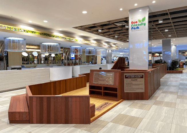 AEON MALL Phnom Penh installed the ‘’Eco-Friendly Park as Kid Playground Area’’